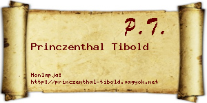 Princzenthal Tibold névjegykártya